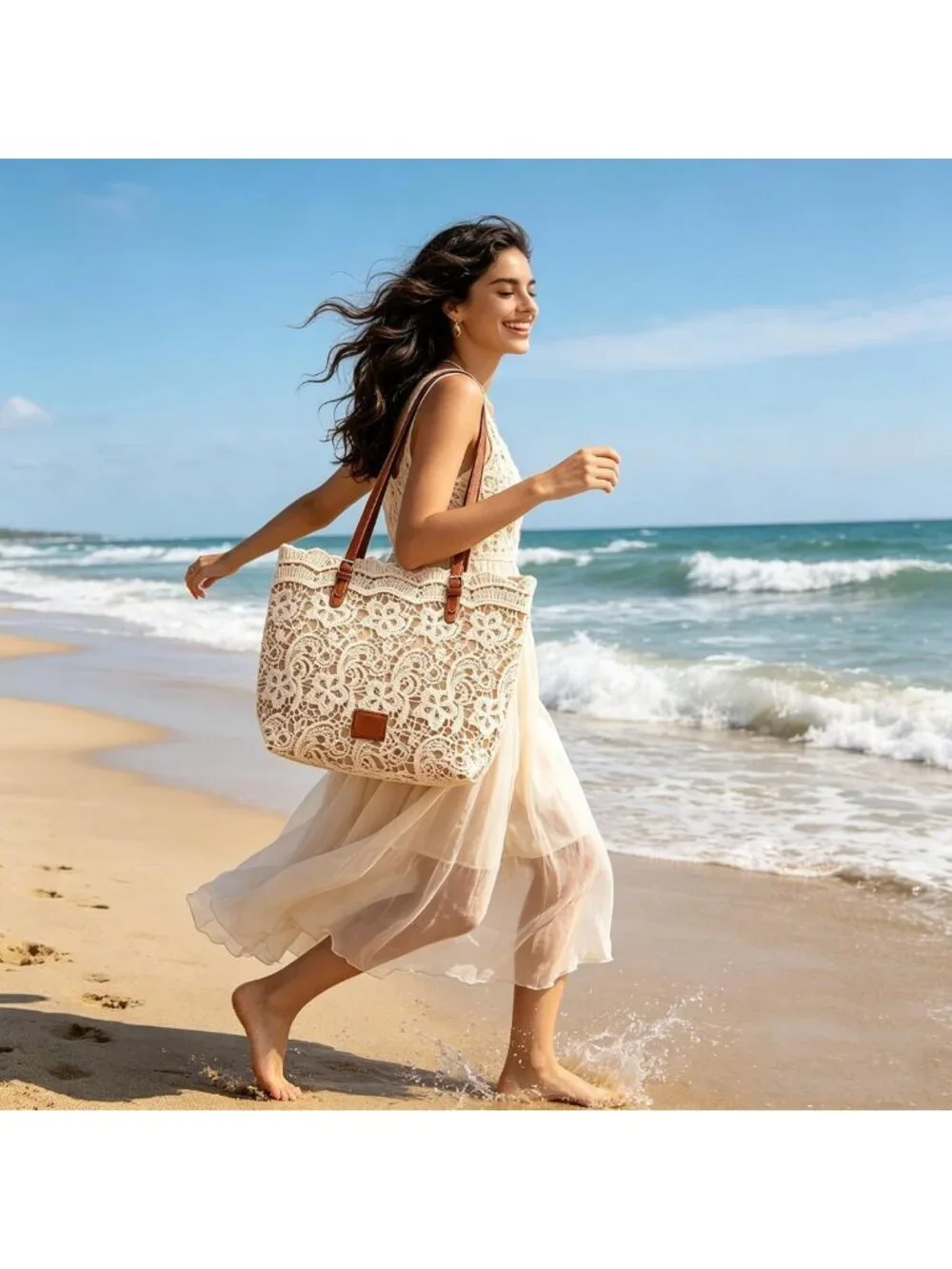 Stylish Woven Hobo Tote Bag for Women | Crochet Beach Purse with Removable Strap